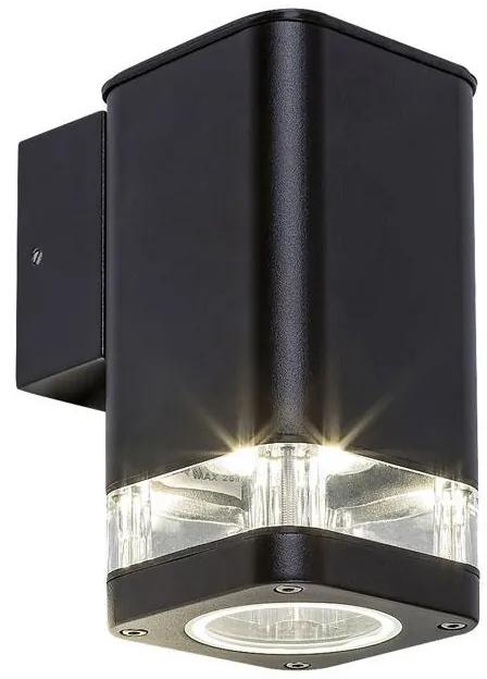 RABALUX Vonkajšie nástenné osvetlenie SINTRA, 1xGU10, 25W, čierne, IP44