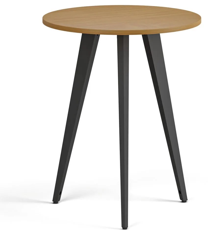 Konferenčný stôl PRIMO VIBE, priemer 60 cm, čierna podnož, buk