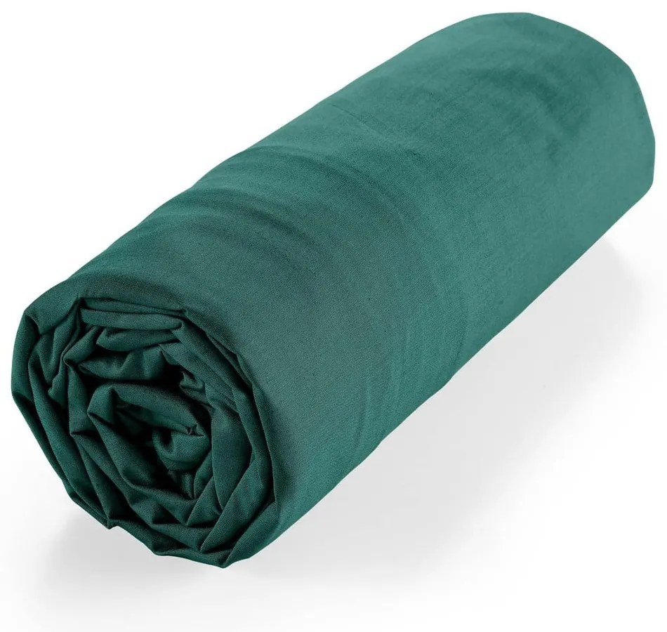 Zelená napínacia plachta z Bio bavlny 180x200 cm Biolina – douceur d'intérieur