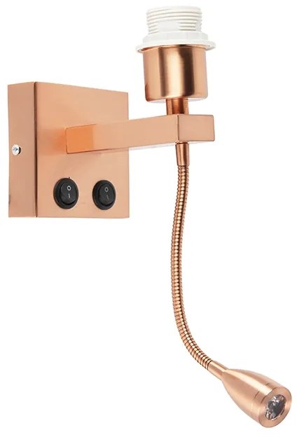 Moderná nástenná lampa medená s flexibilným ramenom - Brescia Combi