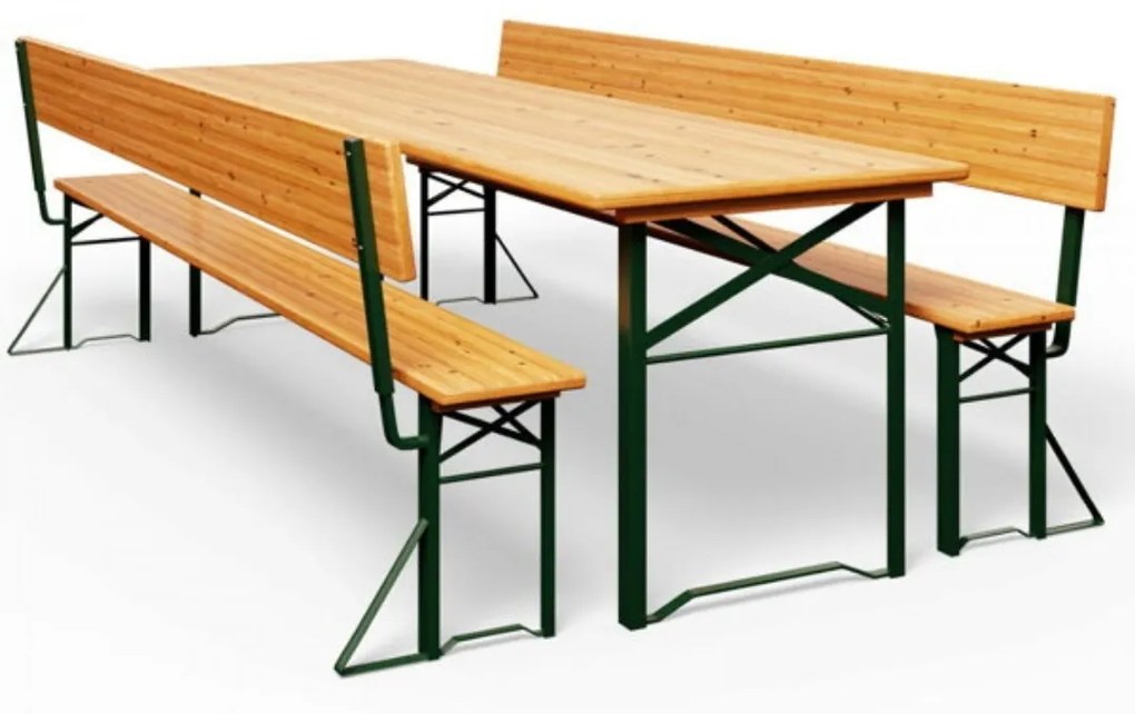 Pivný set PRAKTIK s operadlami, 170cm, hnedá Jurhan