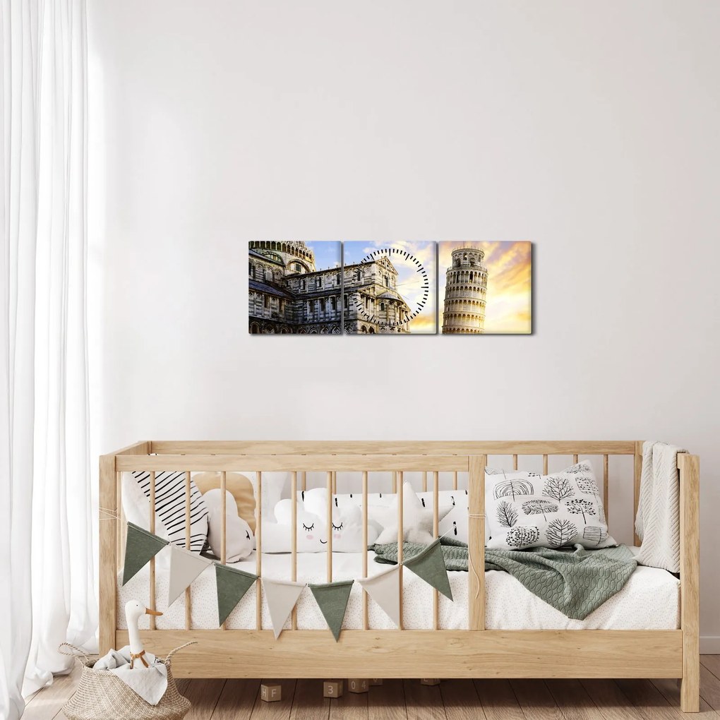 Obraz - Pisa (s hodinami) (90x30 cm)