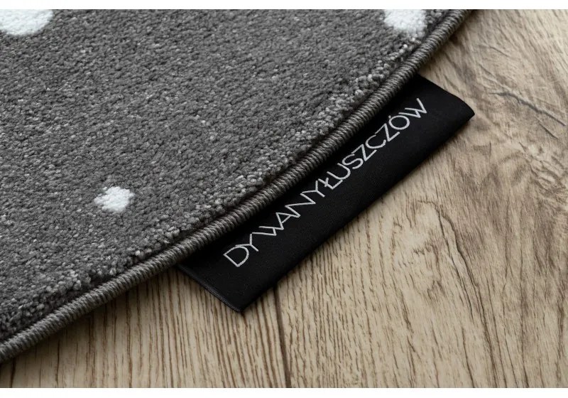 Dywany Łuszczów, Detský kusový koberec Petit Lama grey kruh, 140x140 (priemer) kruh, šedá, detská izba