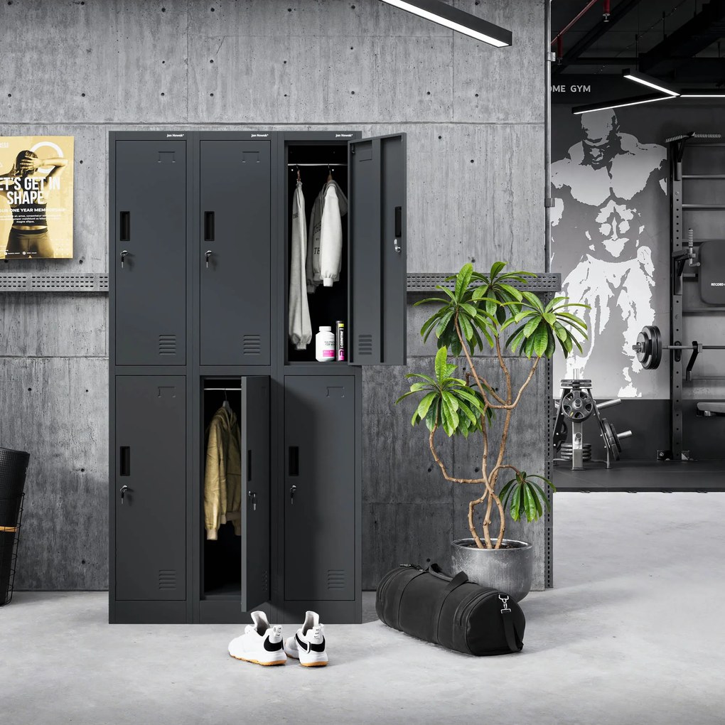 Šatníková skriňa pre zamestnancov antracitová IGOR 1 Plus 316,5 x 1850 x 450 mm
