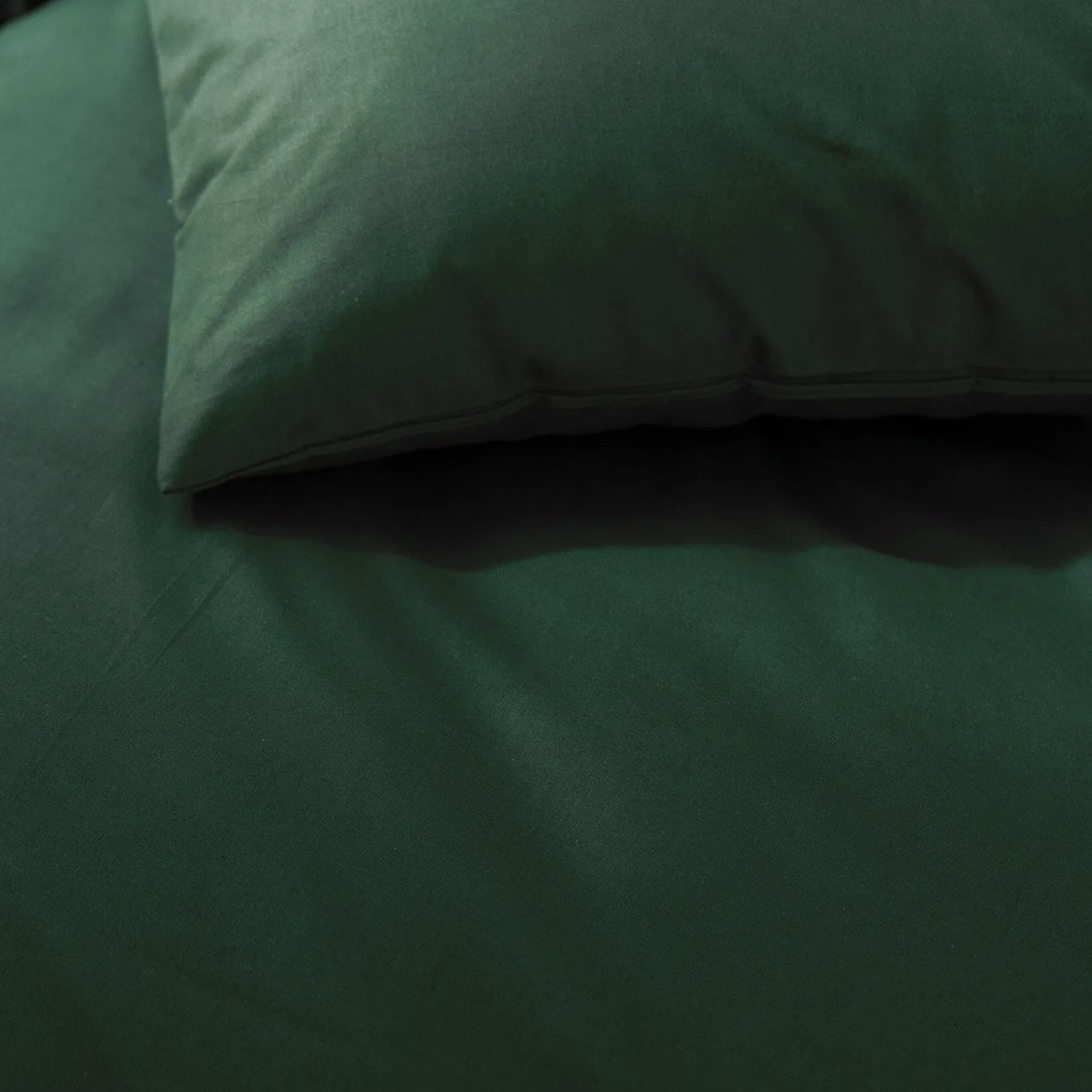 Goldea vianočné bavlnené posteľné obliečky - tmavo zelené 150 x 200 a 50 x 60 cm