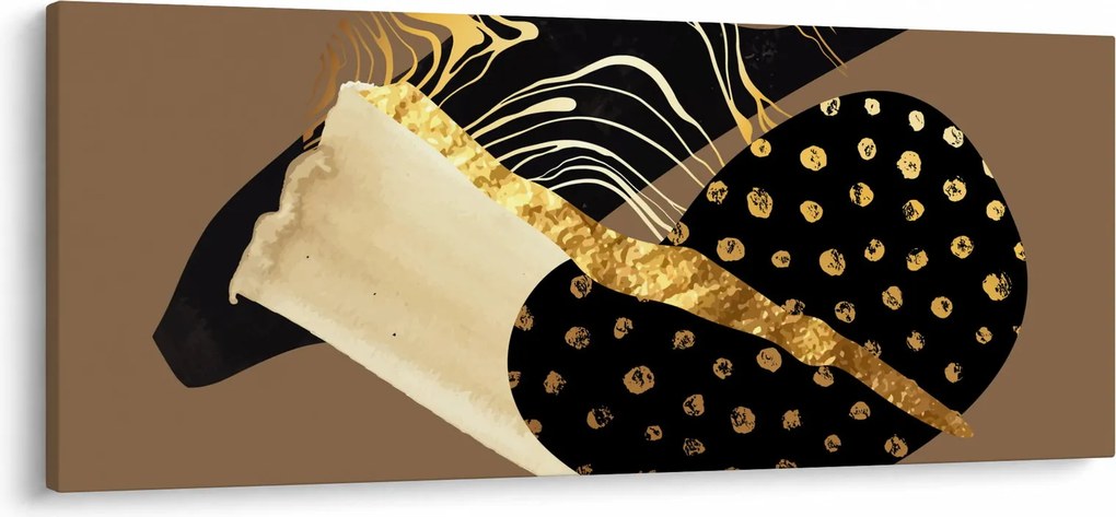 Obraz - Abstrakcia golden brown N⁰1 (120x50 cm)
