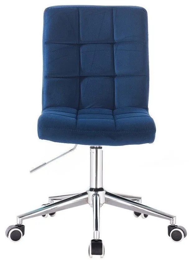 LuxuryForm DESIGN Stolička TOLEDO VELUR na striebornej podstave s kolieskami - modrá