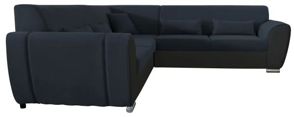 Rozkladacia rohová sedacia súprava s úložným priestorom v tvare L VISEU ľavá antracit/čierna