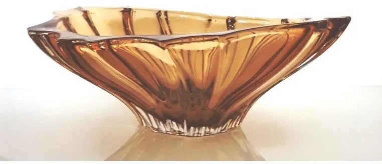 KRIŠTÁĽOVÁ MISKA BOHEMIA PLANTICA 330 MM JANTÁROVÁ