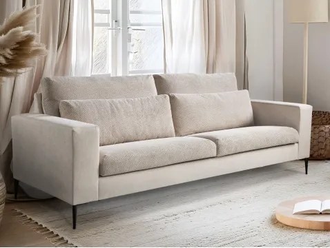Trojmiestna pohovka Romeo, béžová štruktúrovaná látka%
