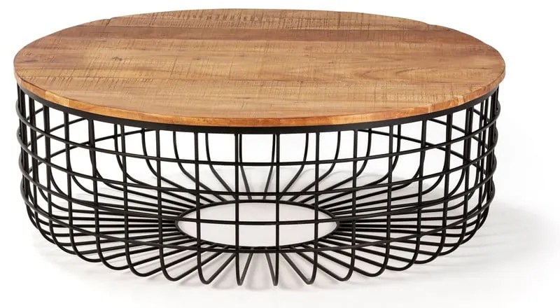 Okrúhly konferenčný stolík s doskou z akácie v prírodnej farbe ø 102 cm Suvan – MOME