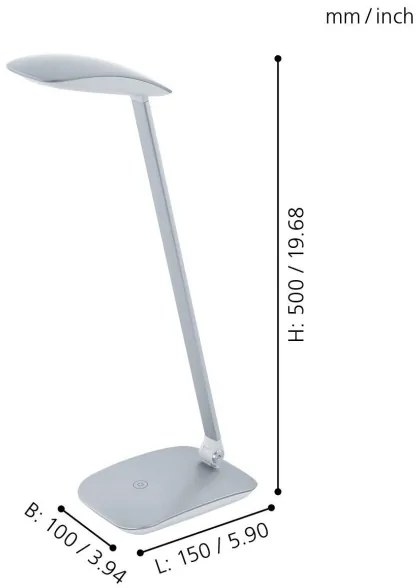 Eglo 95694 - LED stolna lampa CAJERO 1xLED/4,5W/USB