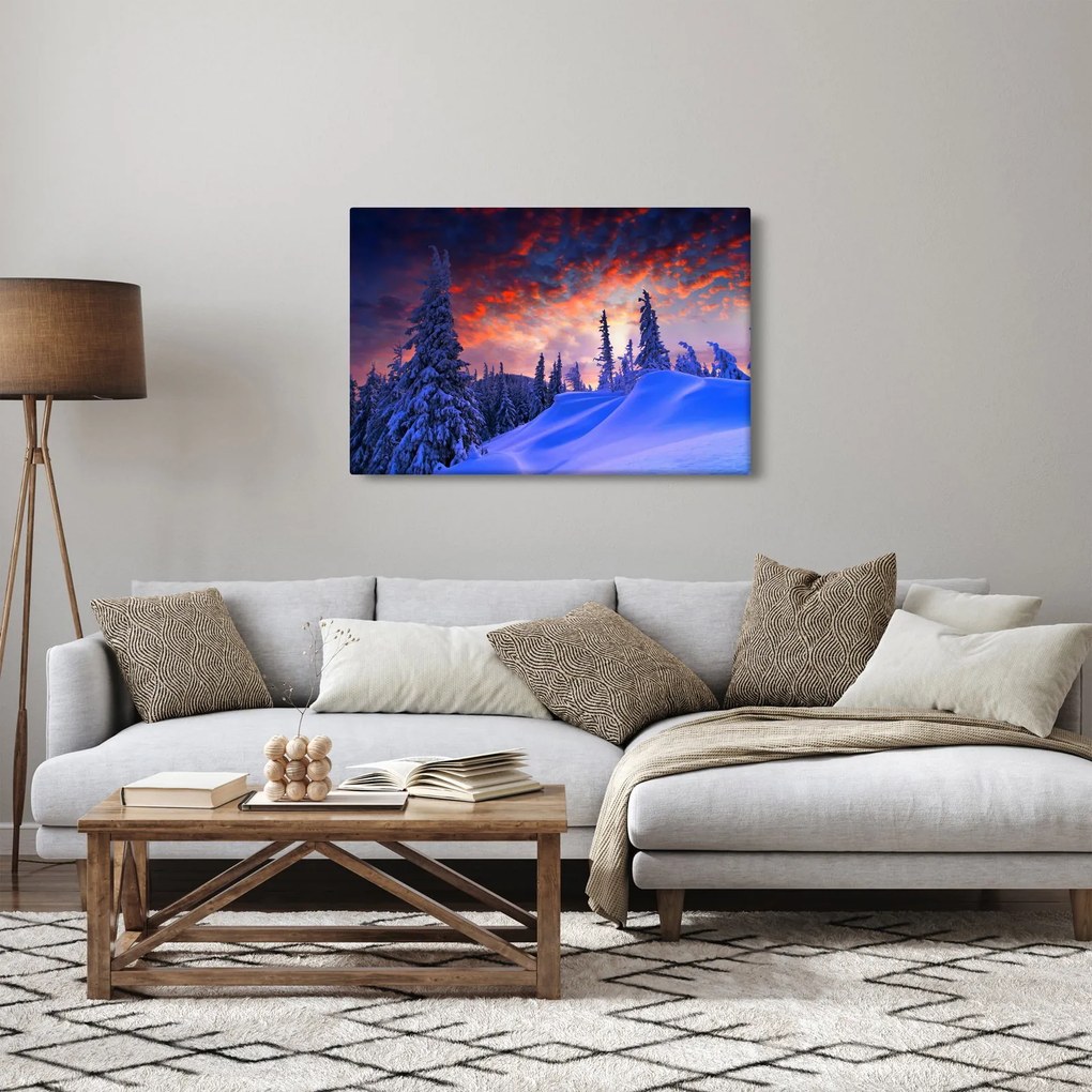 Obraz - Zimný súmrak (90x60 cm)