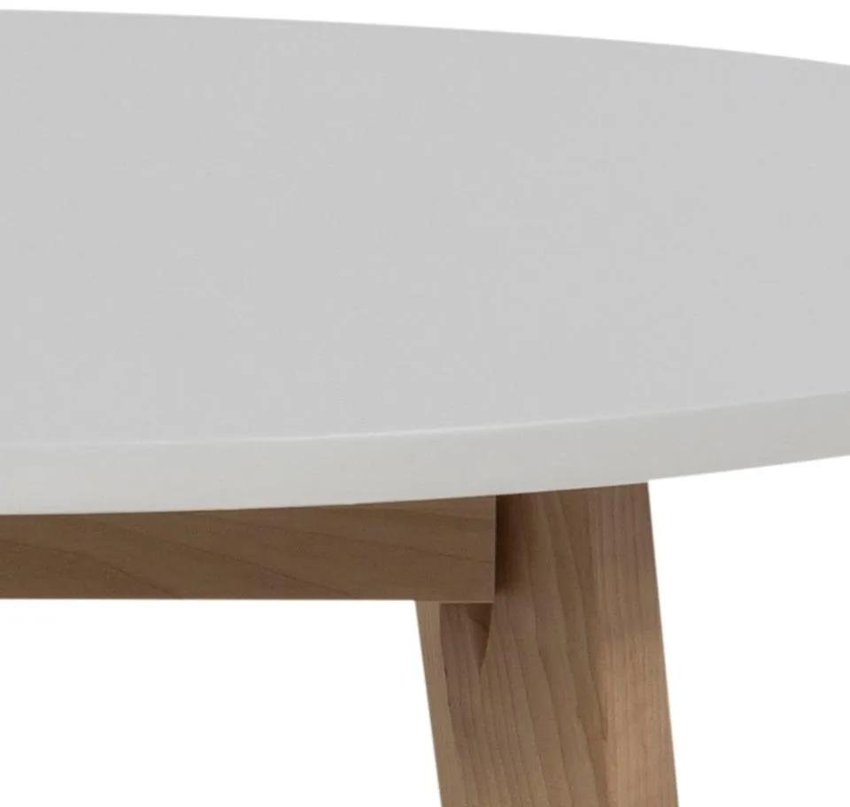 Okrúhly jedálenský stôl Raven biely/hnedý