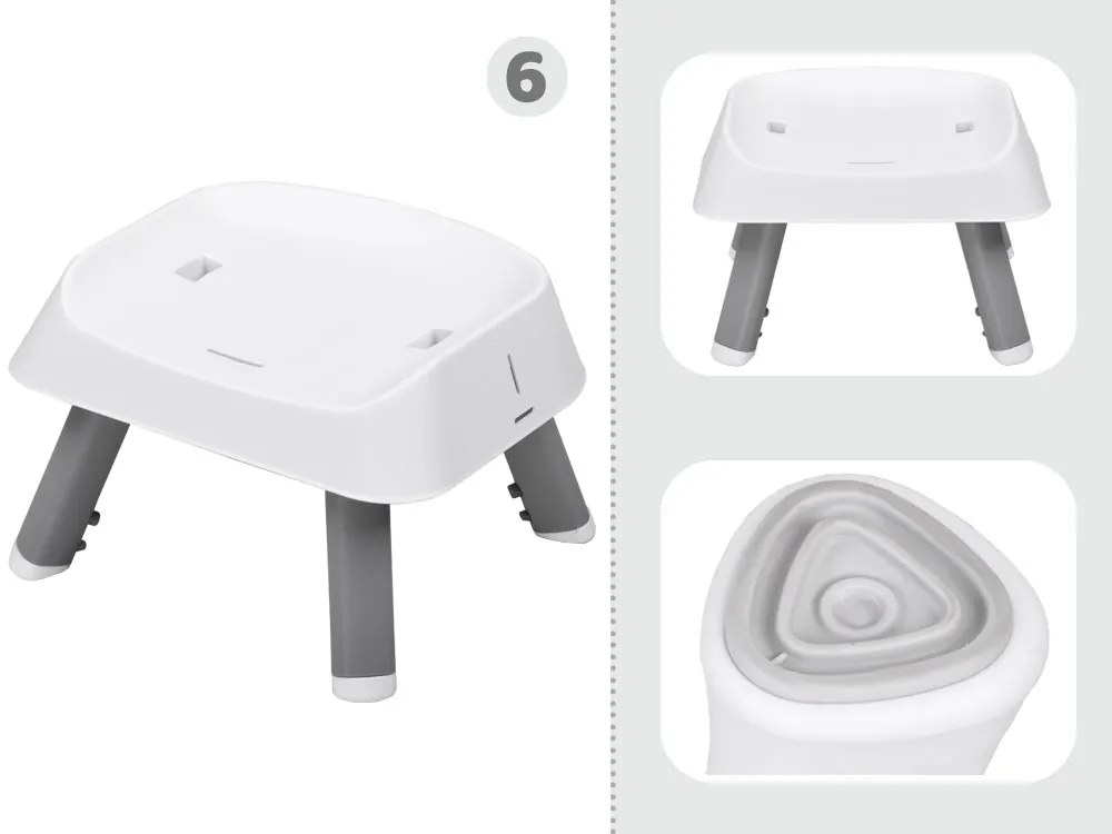 Stolička na kŕmenie set 6v1 ZA4142 - sivá