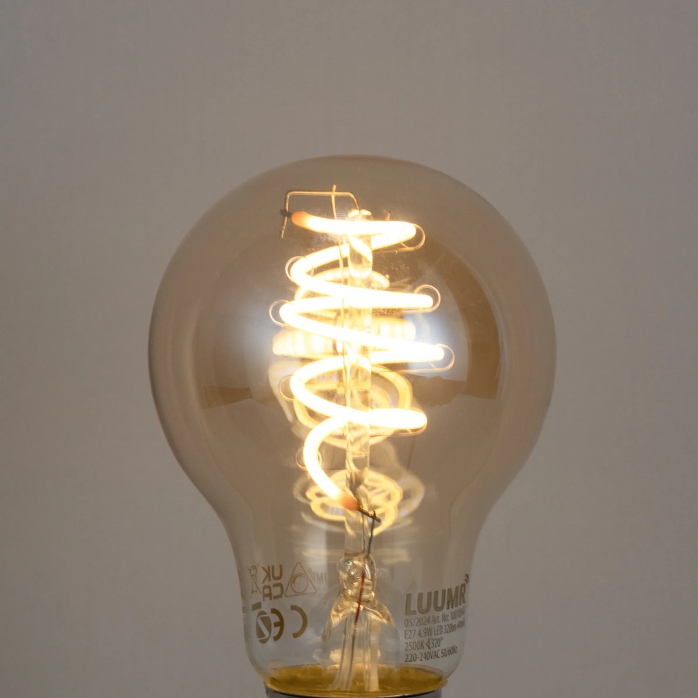 Sada 5 ks Inteligentná stmievateľná LED žiarovka E27 A60 Jantárová 4,9 W 320 lm 2500 K