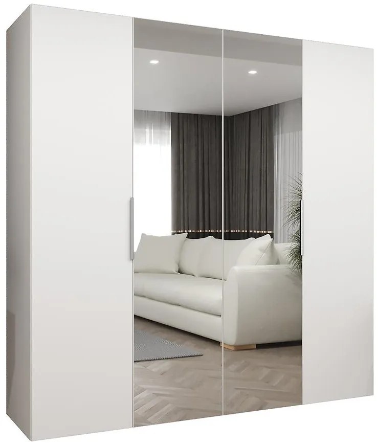 Skriňa Marbella II 200 biela/strieborný