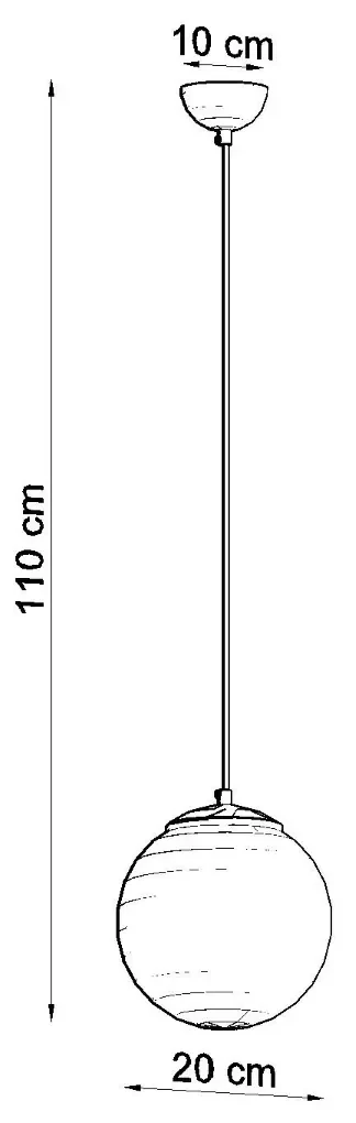 Závesné svietidlo Ugo, 1x biele sklenené tienidlo, (fi 20 cm), g