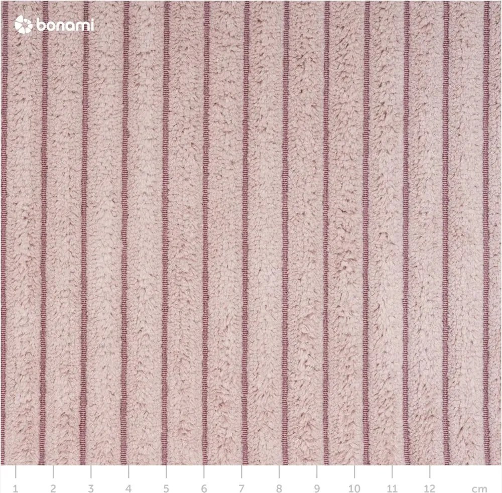 Svetloružové menčestrové kreslo s podnožkou Niko – Ropez