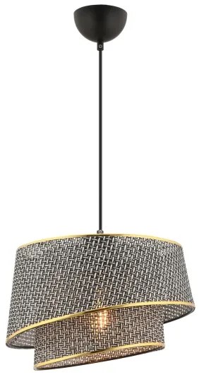 Závesný luster na lanku BARETTE 1xE27/60W/230V sivá/zlatá