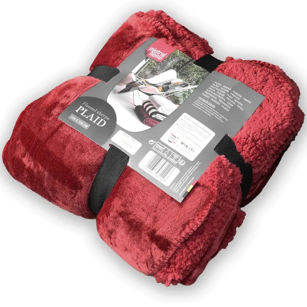 Mistral home Pléd Mistral Home Solid Cabarnet 130x170 cm