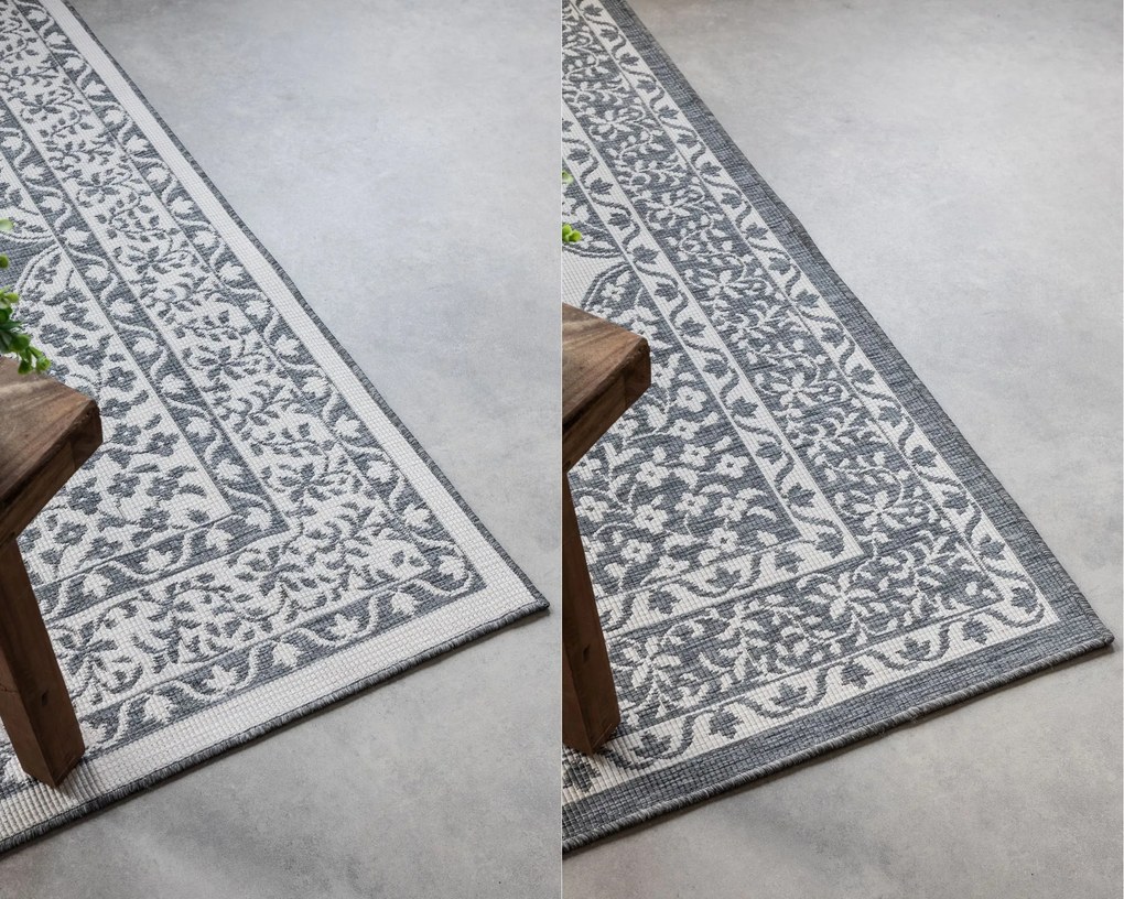 Kusový koberec Gemini 106023 Silver z kolekcie Elle – na von aj na doma, 200x290, šedá, chodba / predsieň, ELLE Decoration