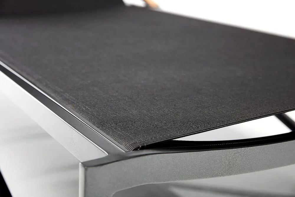 KETTLER DIAMOND hliníkové ležadlo s teakovými opierkami