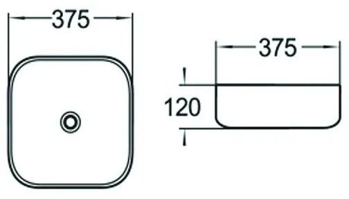 Mexen SARA umývadlo, 37x37 CM, biela, 21123700