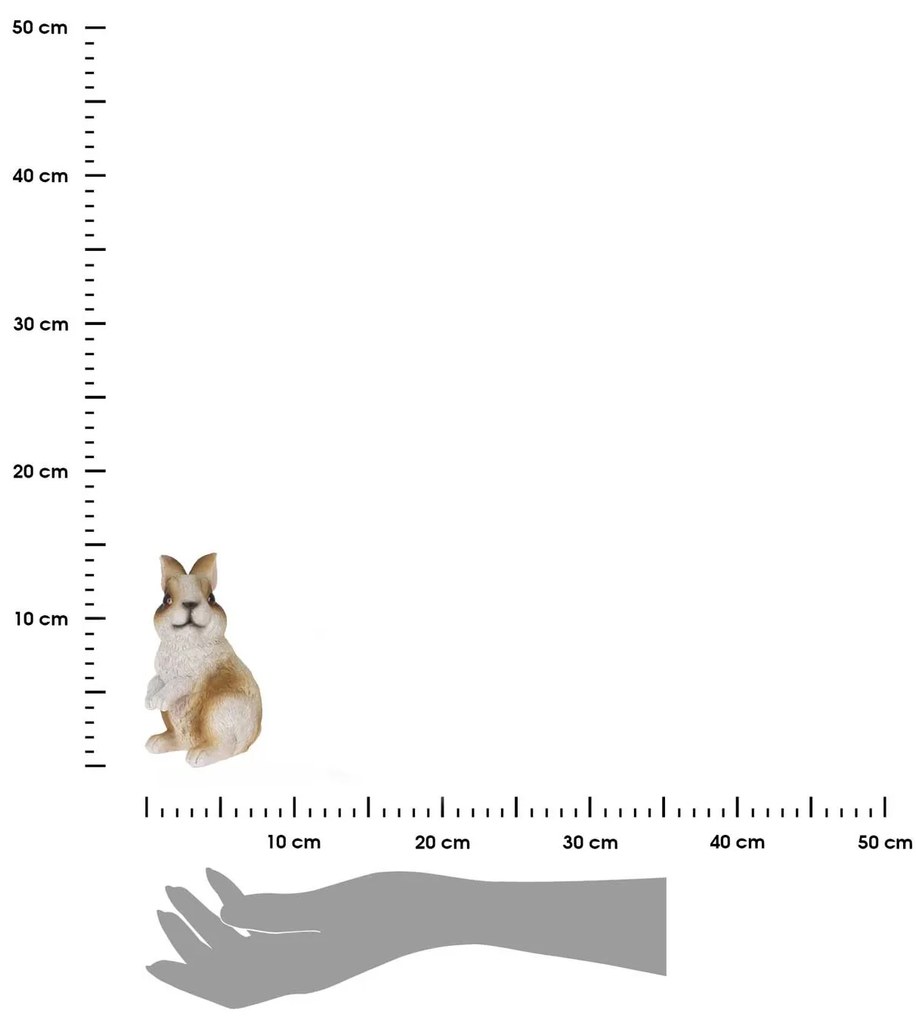 Záhradná figúrka z polyresinu Rabbit 3, 13 cm, hnedá