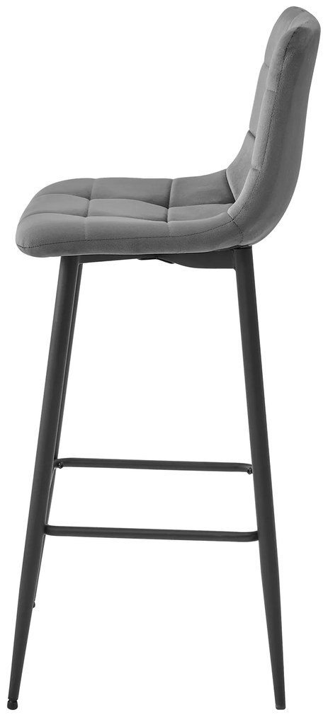 Barová stolička ARCETO - tmavosivý zamat / čierne nohy