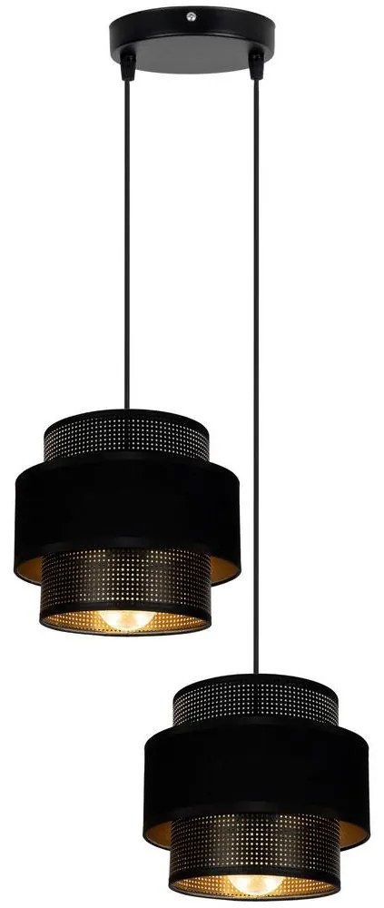 Luster na lanku NESS 2xE27/60W/230V pr. 30 cm čierna