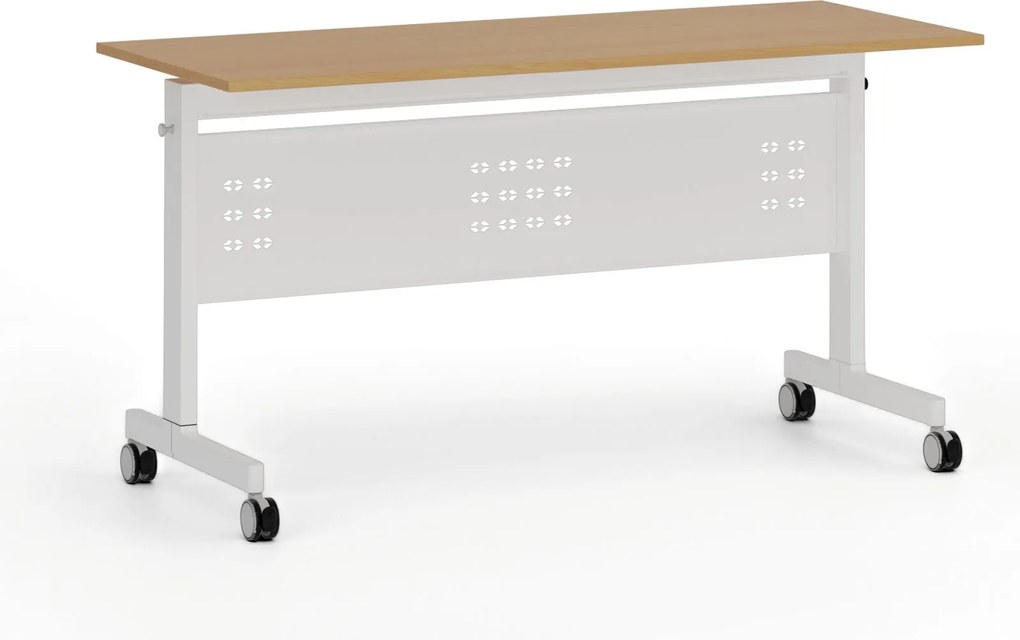 Mobilný stôl PRIMO MOBI, 140x60 cm, biela podnož, buk