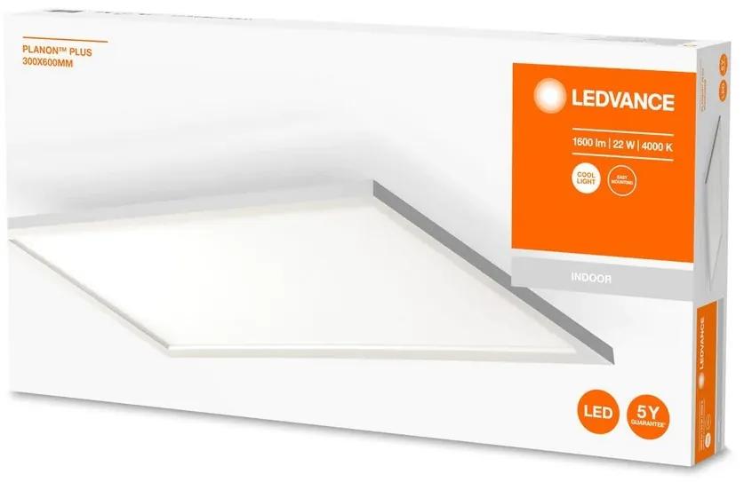 LEDVANCE LED stropné prisadené osvetlenie PLANON PLUS 300x600mm, 22W, neutrálna biela, hranaté