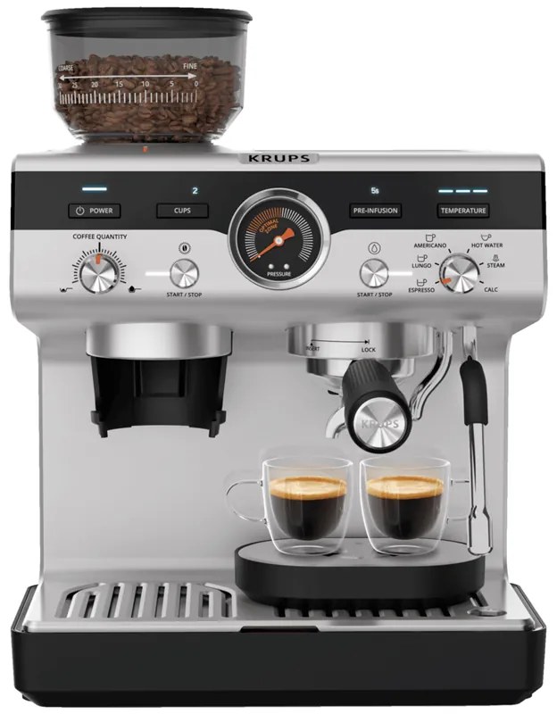 Pákový kávovar KRUPS Precision+ XP804T10 Hliníkový/Čierny