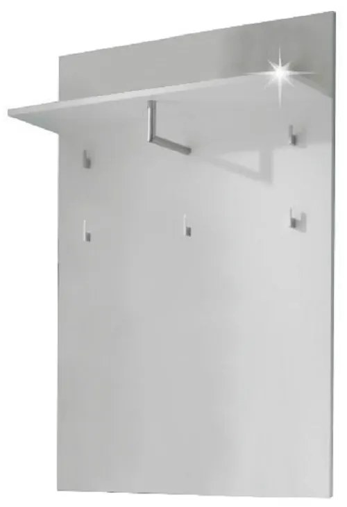 Kondela Vešiakový panel, biela extra vysoký lesk, SPACE
