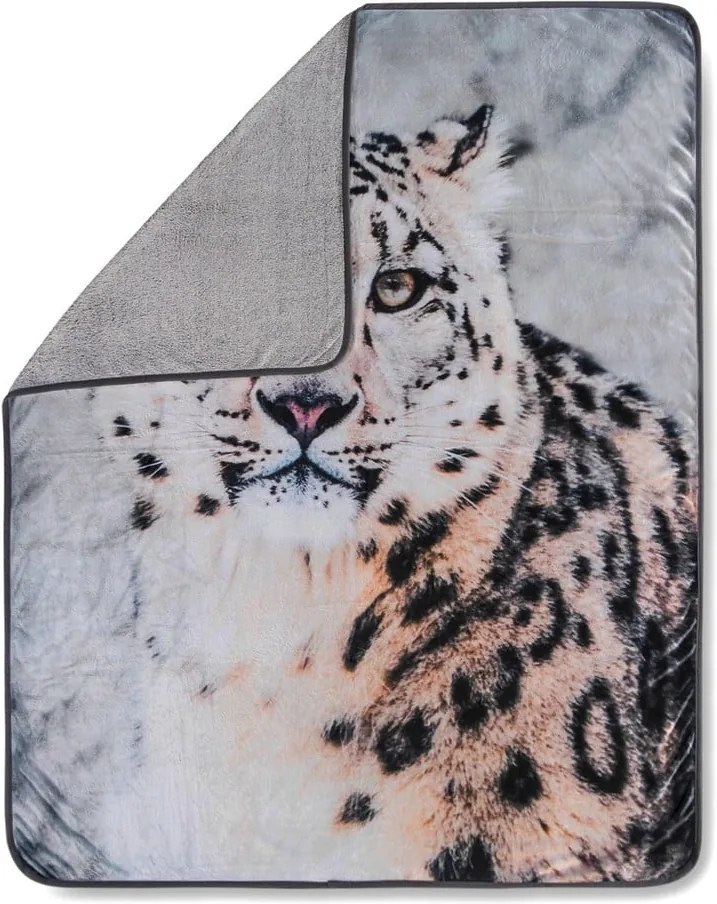 Prikrývka Muller Textiels Snow Leopard Grey, 130 × 160 cm