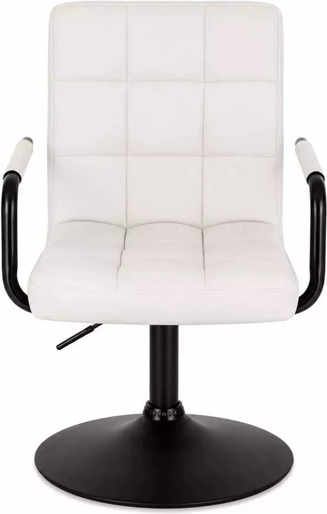 LuxuryForm DESIGN Otočná stolička VERONA BLACK na čiernom tanieri - biela