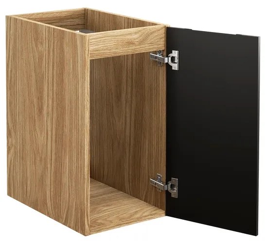 Závěsná skříňka Luxor Black s deskou a umyvadlem 90 cm černá/dub olejovaný