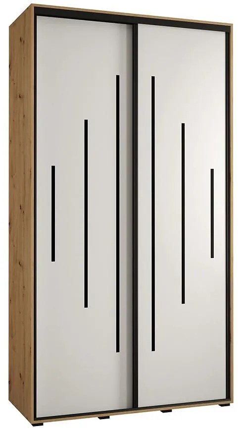 Skriňa 45 Canaris 12 130 artisan/biela/čierna