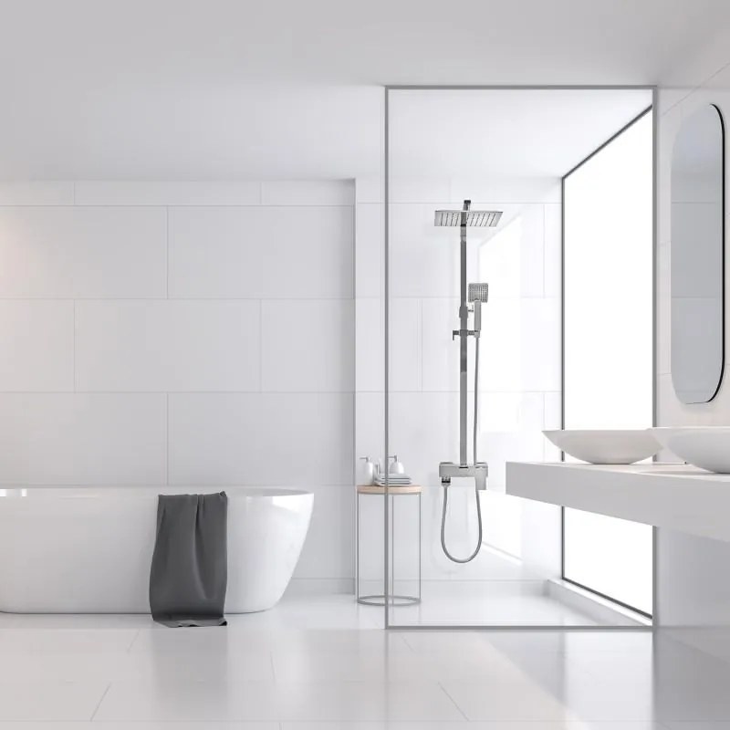 Sprchová súprava KABE s výtokom do vane - chrómová - hlavica 25x25 cm