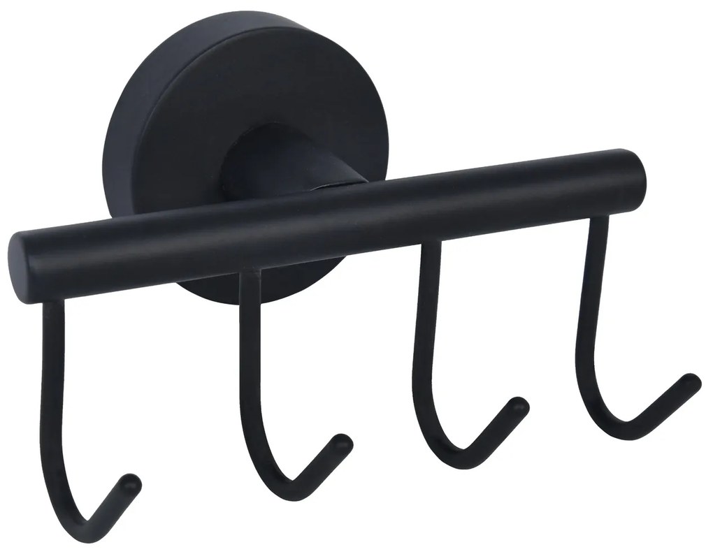 BISK Erga FOR YOU, 4-háčik držiak na uteráky, čierna matná, ERG-08258