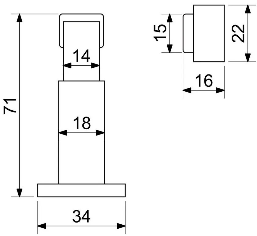 Magnetická dverná zarážka RDS.050, nikel