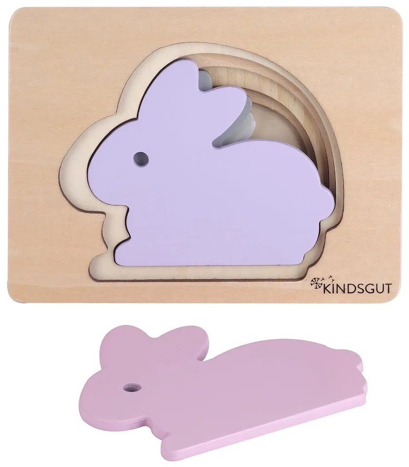 Drevené vkladacie puzzle Rabbit – Kindsgut