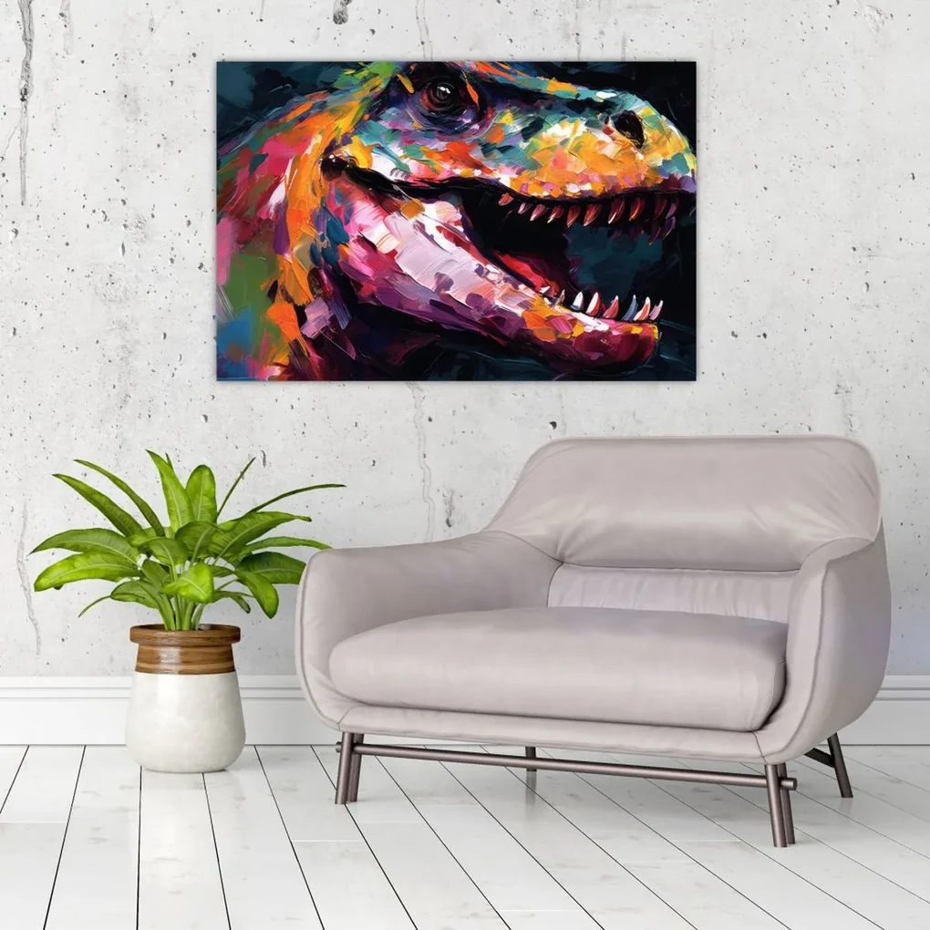 Obraz - Dinosaurus, maľba (90x60 cm)