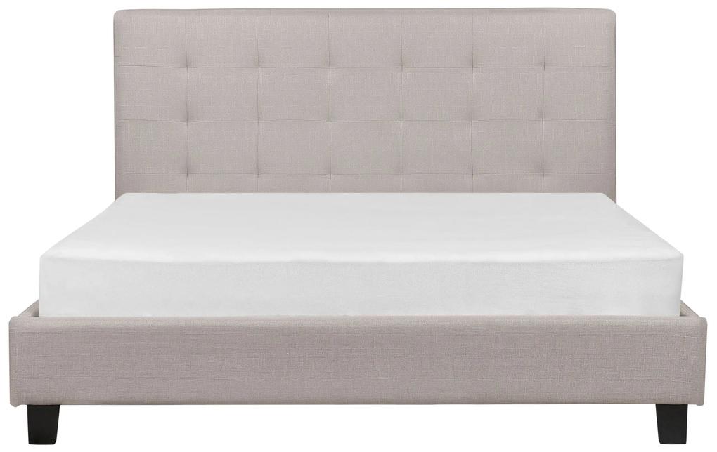 Čalúnená svetlosivá posteľ 160x200 cm LA ROCHELLE Beliani