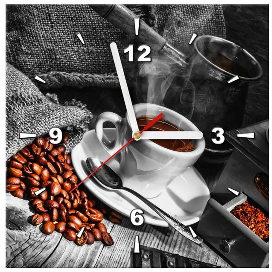 Gario Obraz s hodinami Káva arabica Rozmery: 60 x 40 cm