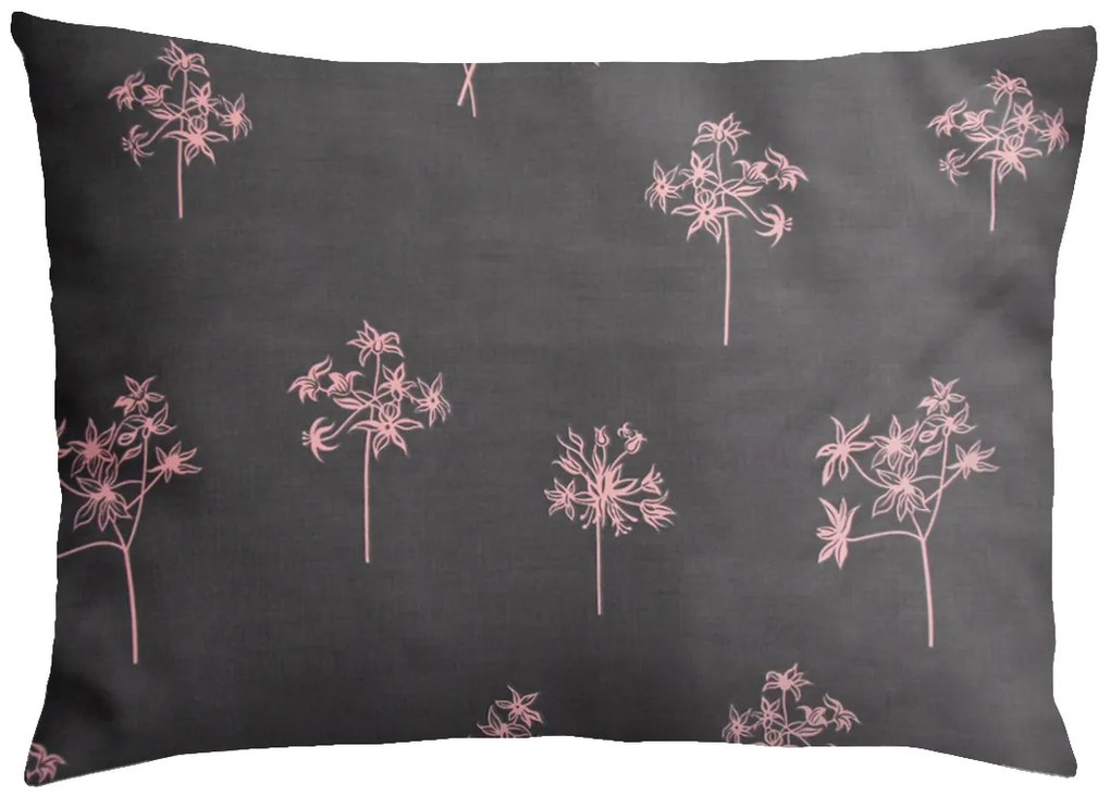 XPOSE® Flanelová obliečka na vankúš IDIL - sivá/ružová 70x90 cm