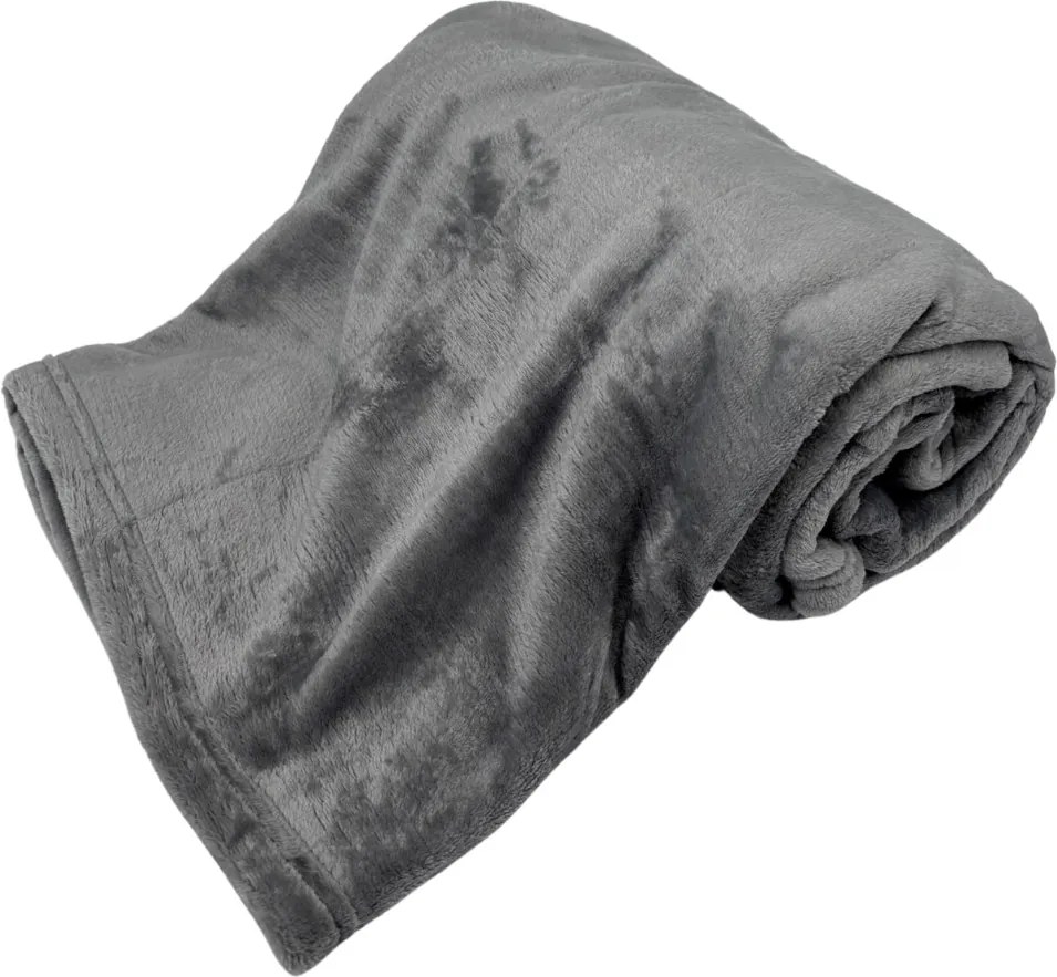 Home Elements Mikroflanelová deka, lesklá sivá