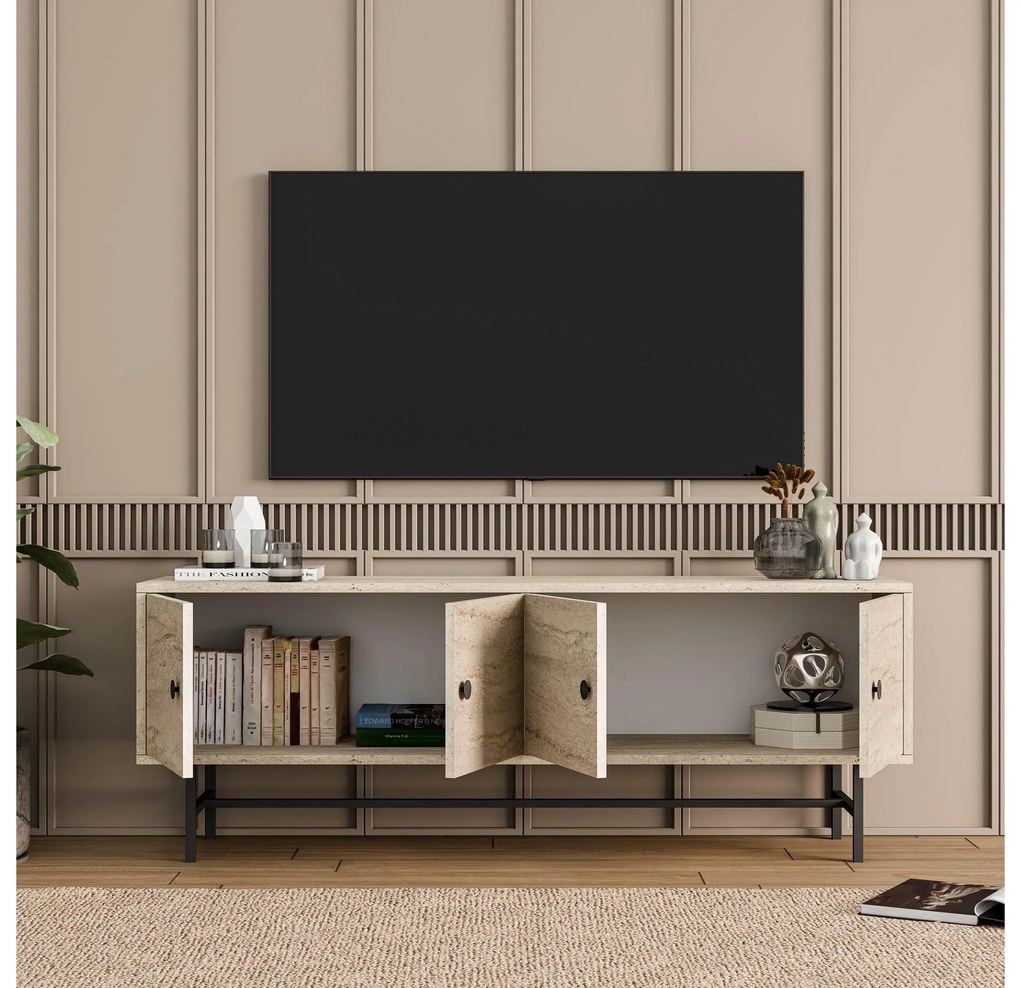 TV stolík/skrinka Diamon (travertín). Akcia -19%. Vlastná spoľahlivá doprava až k Vám domov. 1108066