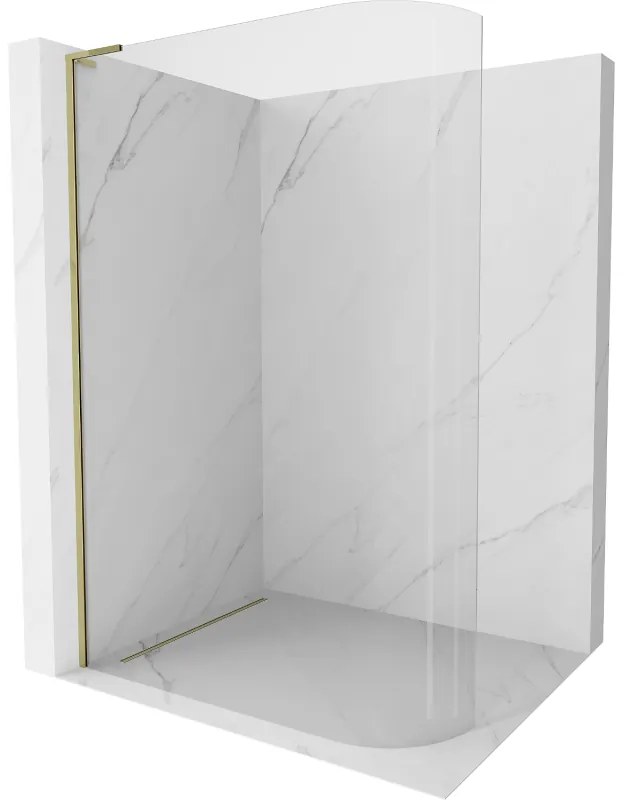 Mexen Kioto L, sprchová zástena Walk-In 120 x 200 cm, 8mm číre sklo, zlatý lesklý profil,800-120-103-50-06